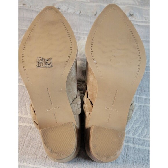 Dolce Vita Women's Braided Suede Mule Block Heel Pointed Toe Taupe Size 9.5 - Picture 6 of 9